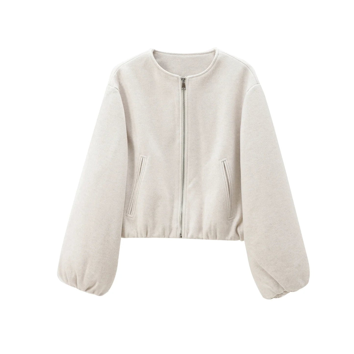 Damen Bomberjacke Elastisch Reißverschluss Modern