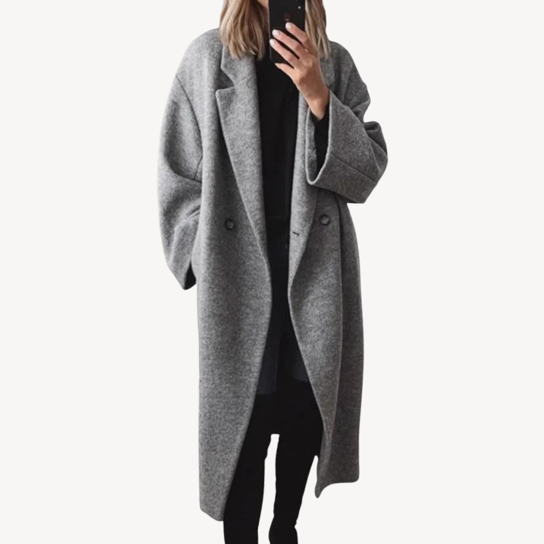 Zweireihiger Mantel aus Wollmischung für Damen | Loravelle 2
