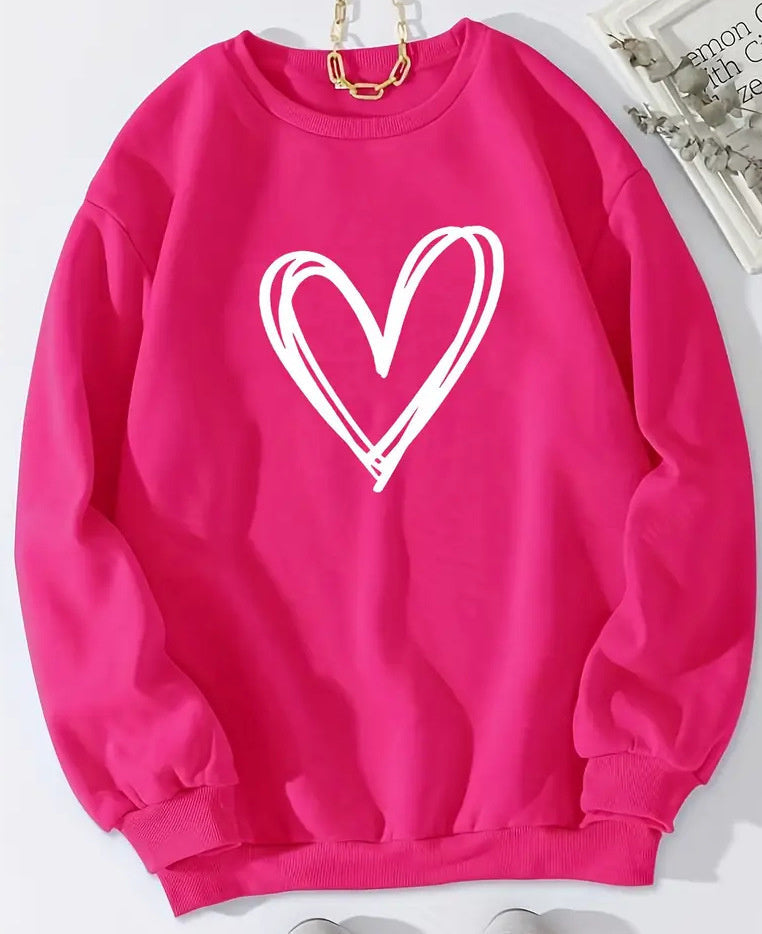 Rundhals Sweatshirt Langarm Trendig Damen