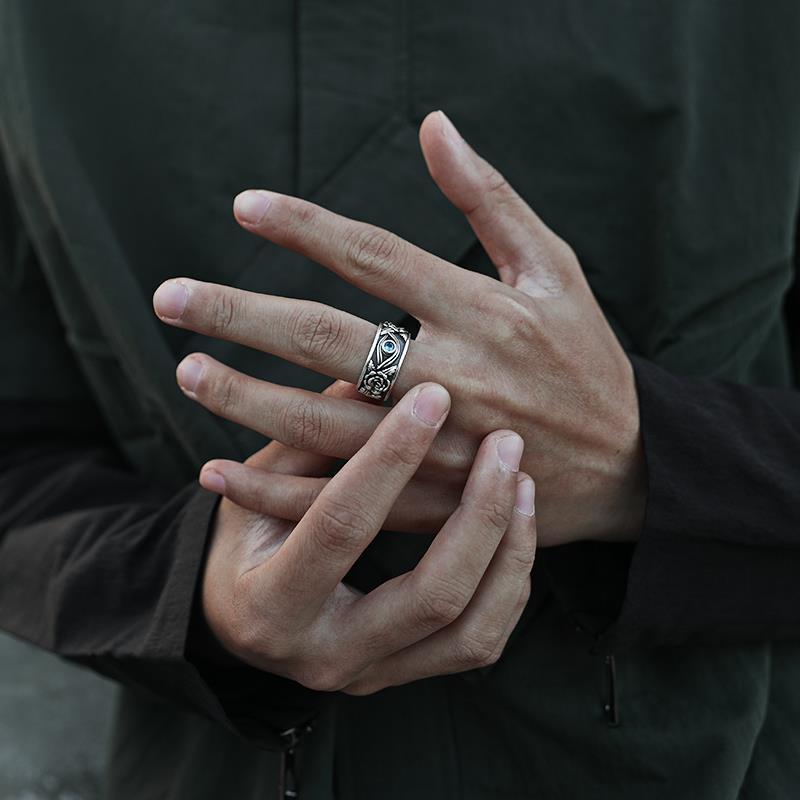 Horus Glücksring Auge Schmuck Silber
