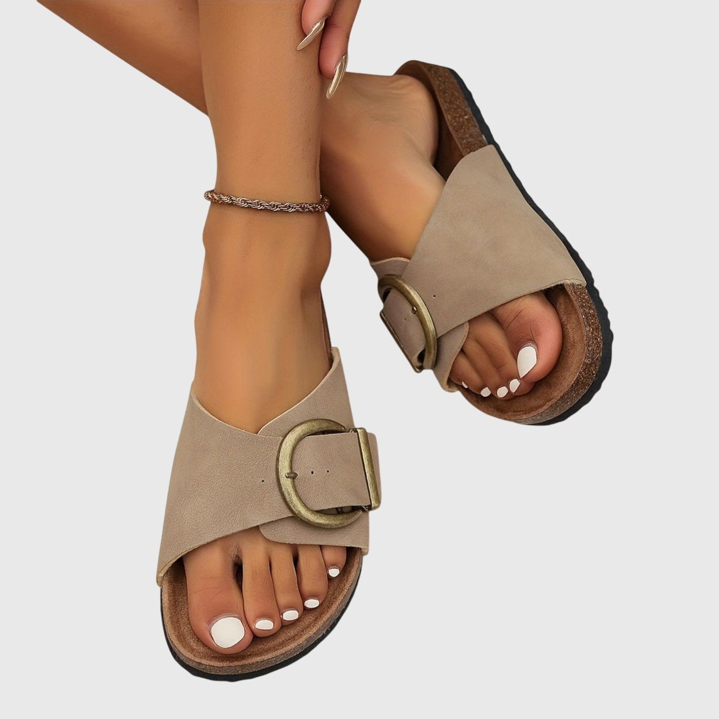 Damen Sandalen Lässig Slip-On mit Schnalle