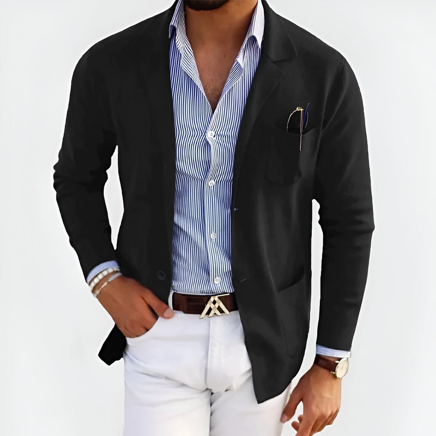 Herrenjacke Elegante Lederjacke Slim Fit Modern