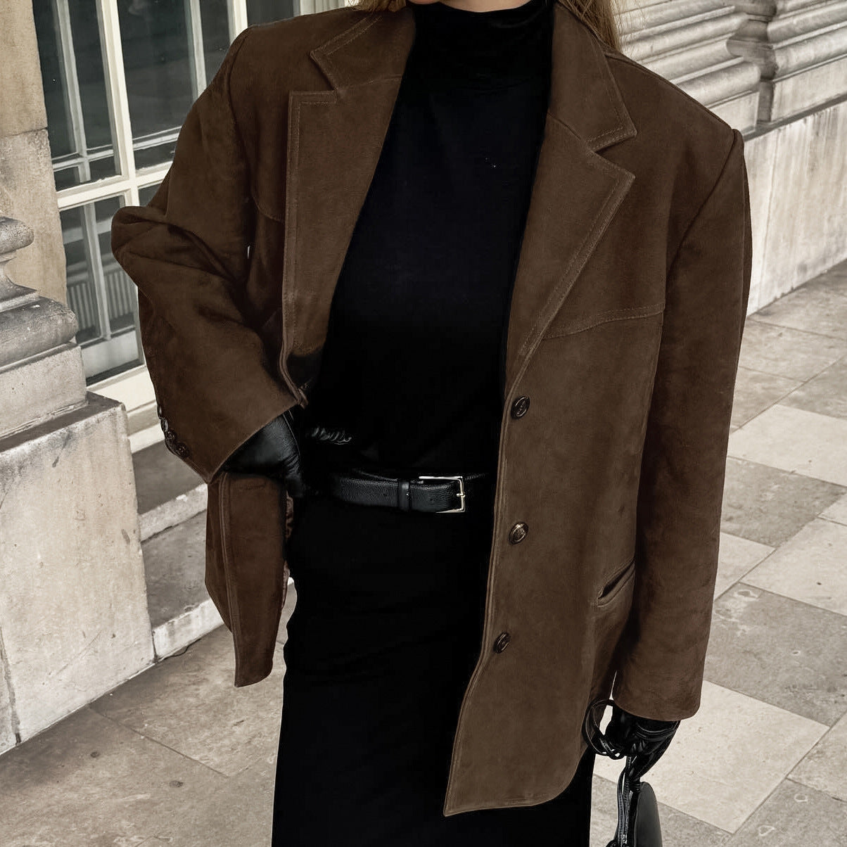 Damen Blazer Oversize Modern Business Chic