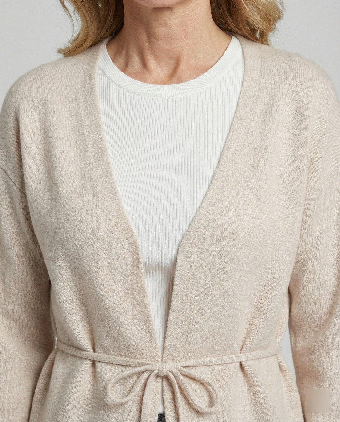 Damen Strickjacke Mit Gürtel Übergröße