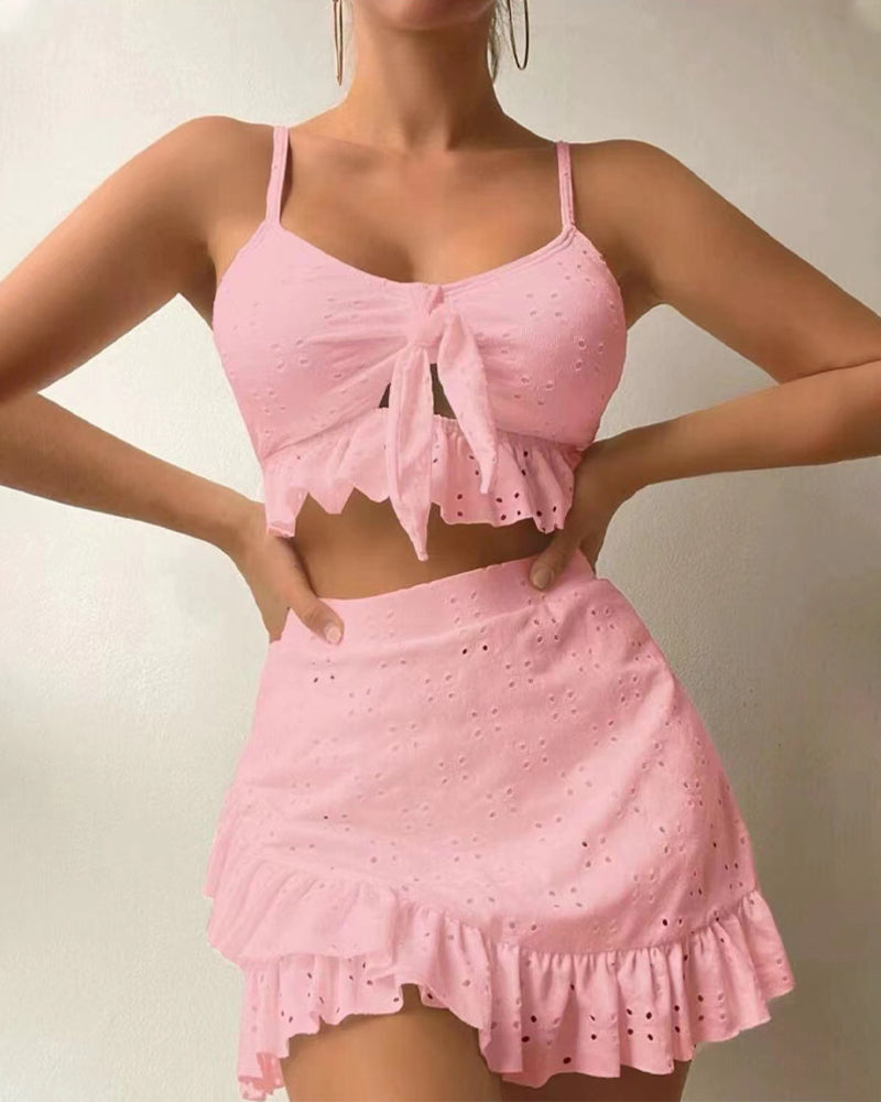 Bikini-Set Damen Dreiteilig mit Kleid Sommer