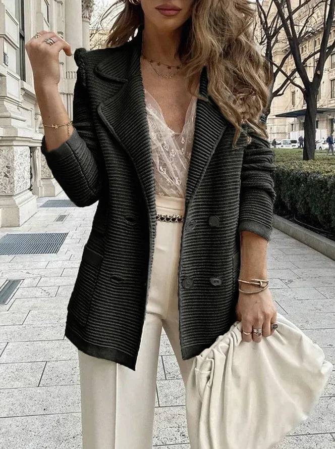 Damen-Blazer mit eleganter Rippstruktur