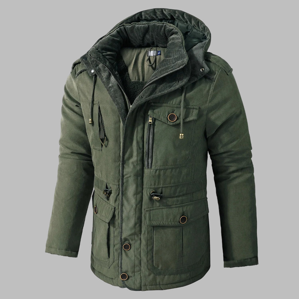 Herren Winterjacke Warm mit Vielen Taschen