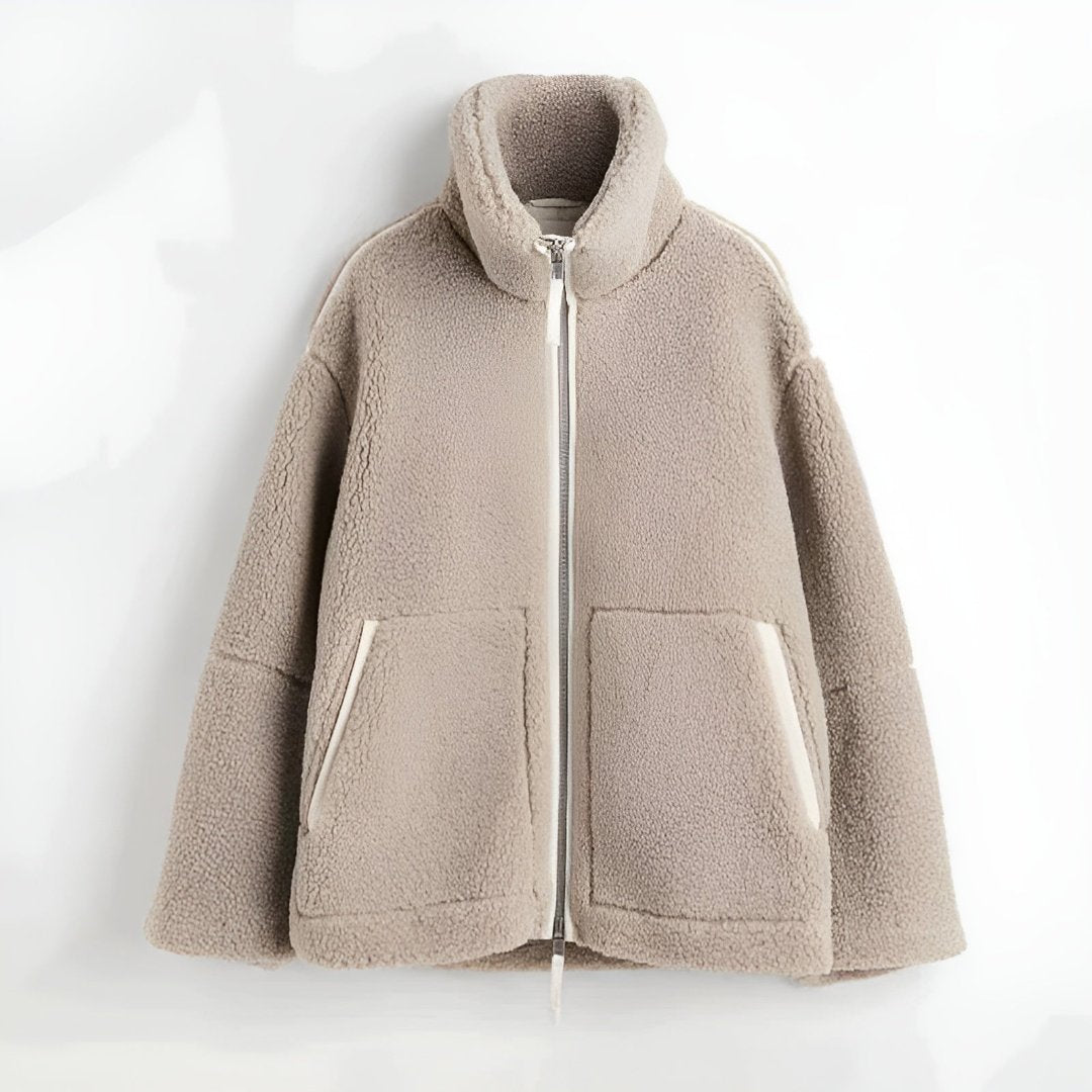 Teddy Fleece Jacke Damen Weich Warm Winter