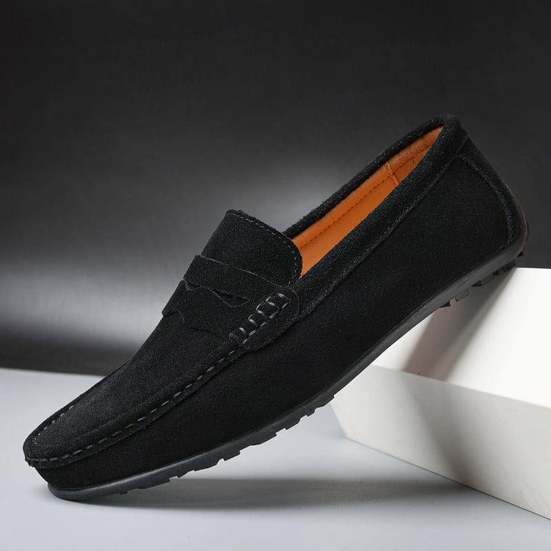 Herren Halbschuhe Schwarz Lederschuhe Modern