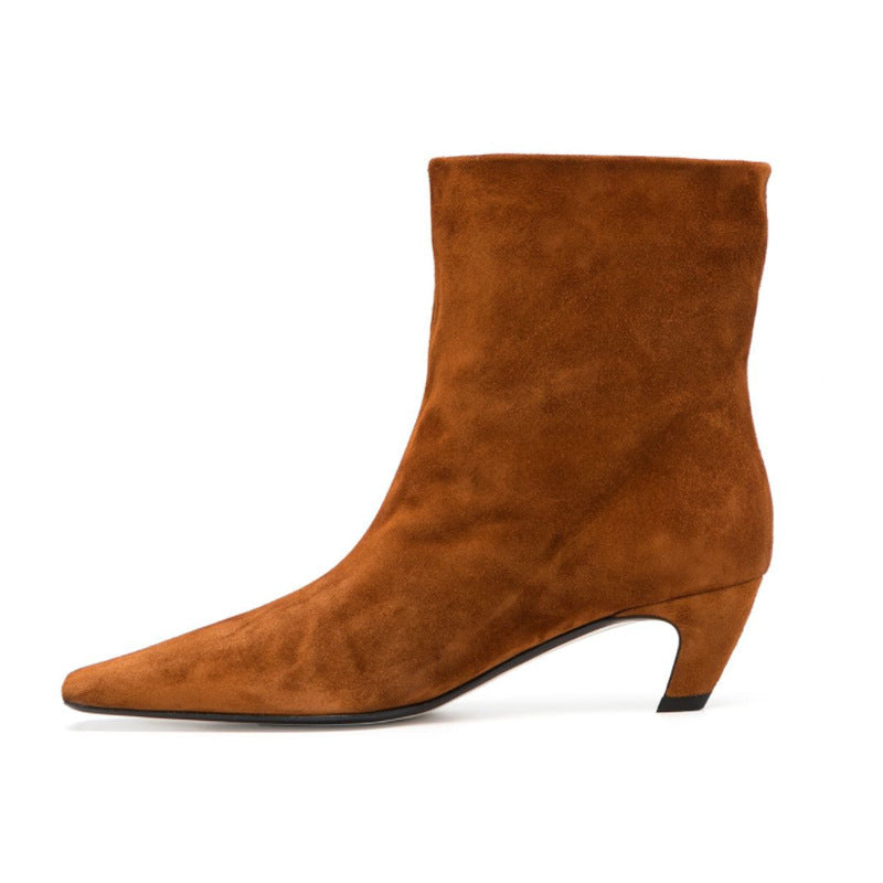 Damen Lederstiefeletten Winter Warm Elegantes Design