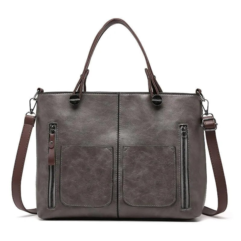 Lederhandtasche Damen Strukturiert Zweifach