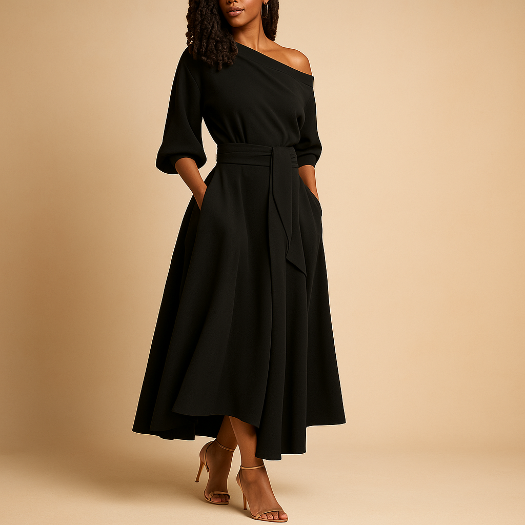 Elegantes Damenkleid Mit Betonter Taille Modern