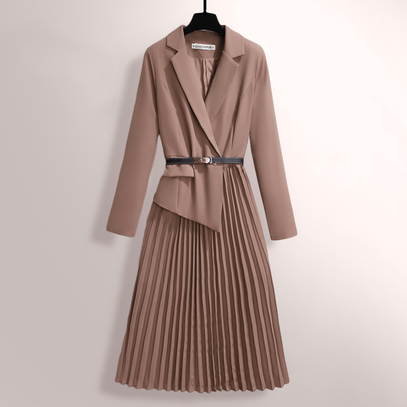 Elegantes Damenkleid Faltenrock Klassisch Zeitlos