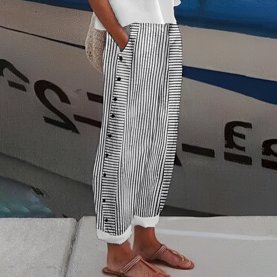Damenhose Streifen Bequem Modern