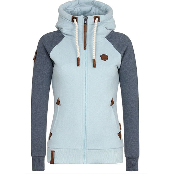 Damen Hoodie Reißverschluss Warm Kapuze