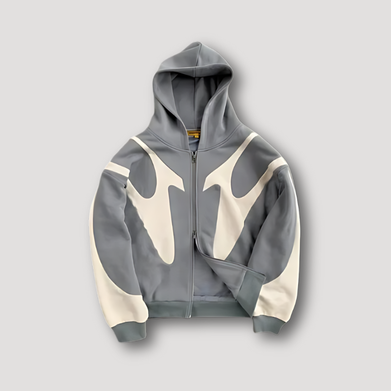 Herren Hoodie Flammenmuster Reißverschluss Trendig