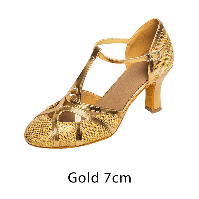 Tanzschuhe Damen Latein Salsa 7cm High Heel