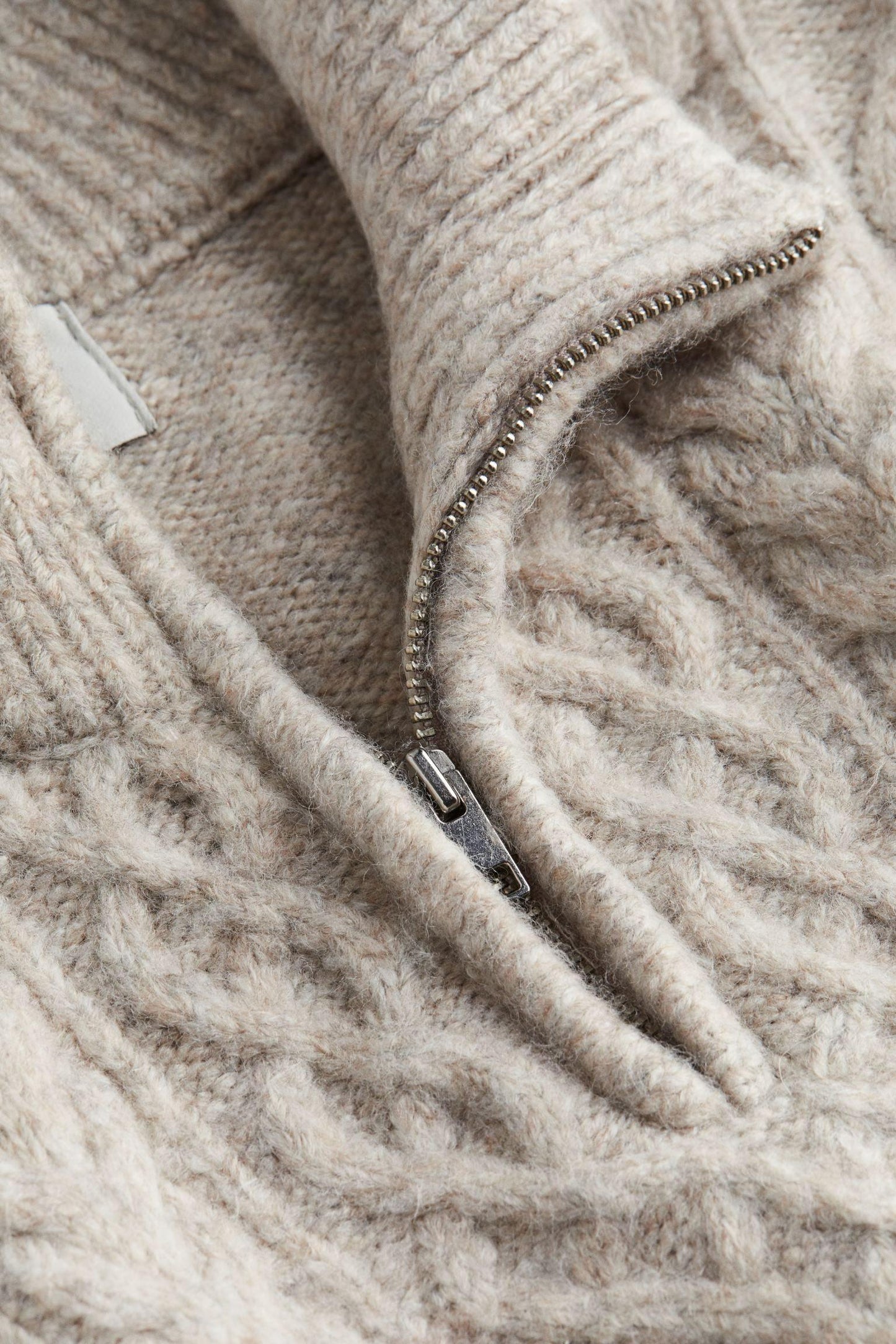 Strickpullover Zopfmuster Warm Halbreißverschluss Stilvoll