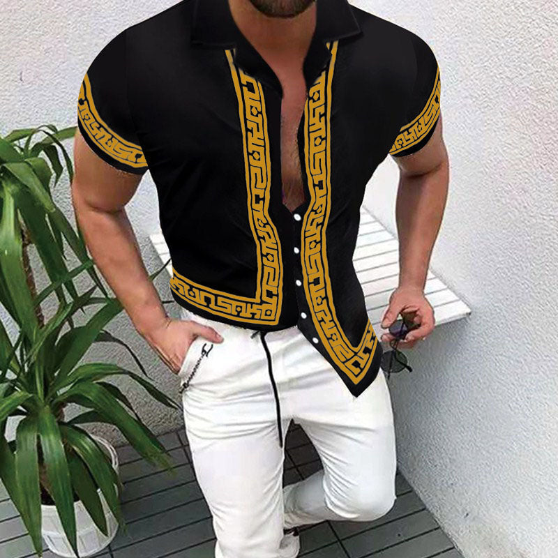 Herren Strandhemd Blumenmuster Hawaiianisch Sommer