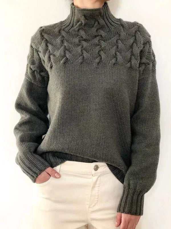 Weicher Cashmere Rollkragenpullover Einfarbig Winter
