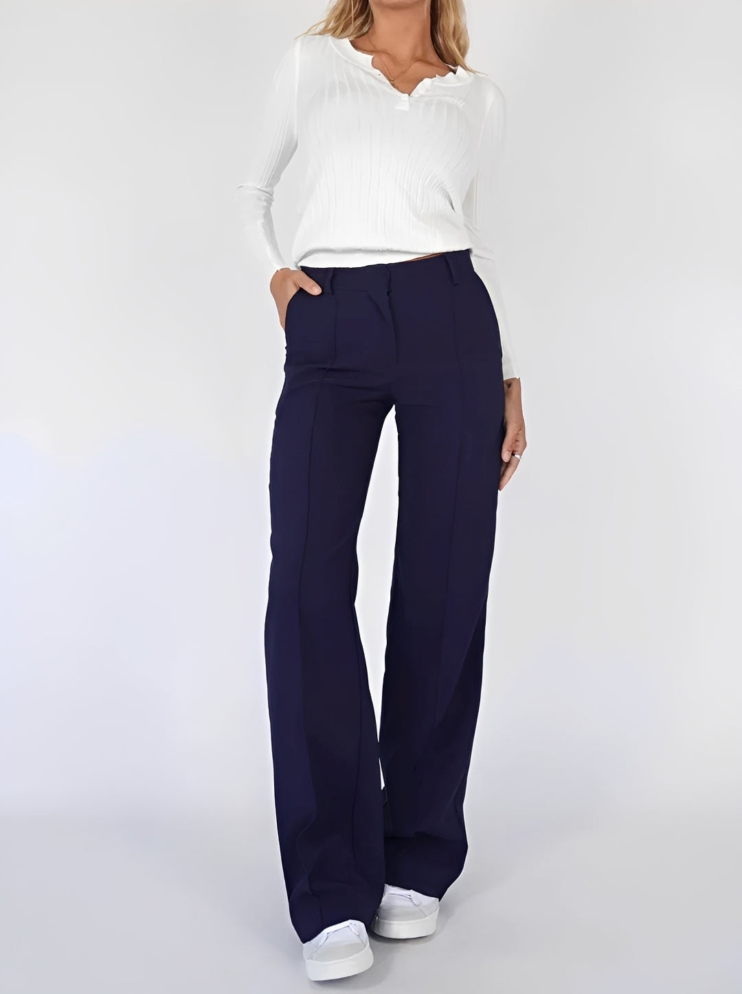 Damenhose Bootcut Gerade Geschnitten Elegant