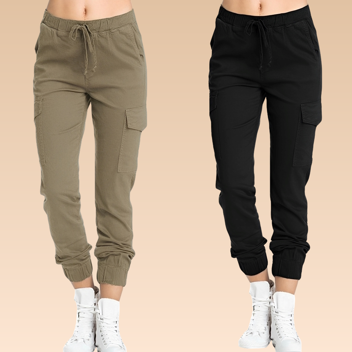 Elegante Cargo-Hose Slim Fit Damenhose