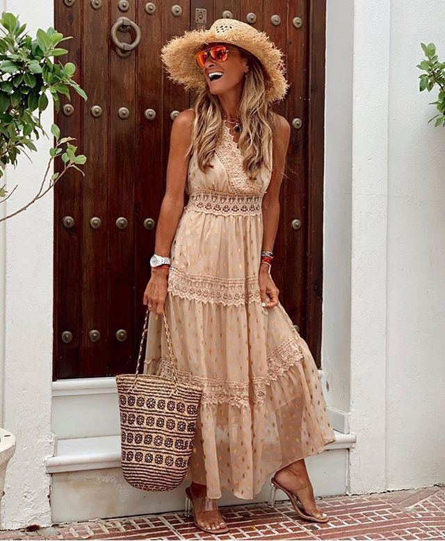 Boho-Kleid Ibiza-Stil Elegant Frauenkleid Sommer