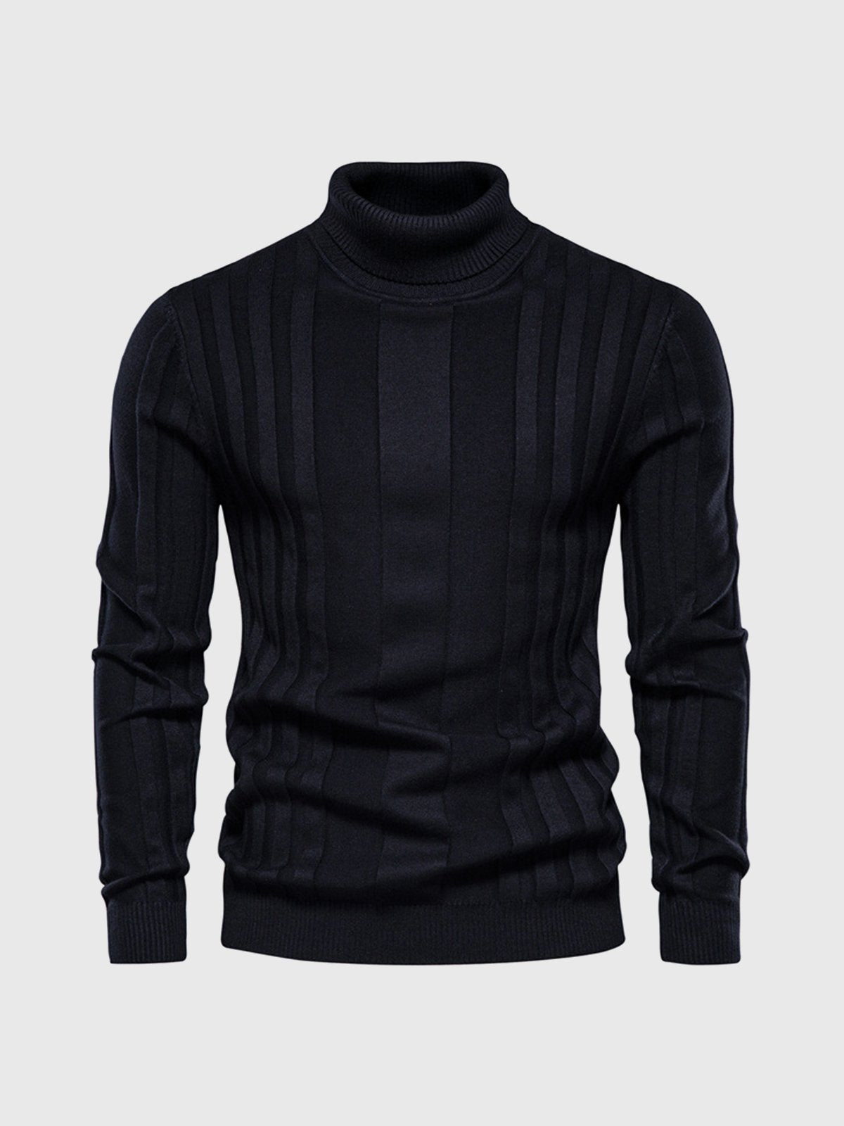 Herren Rollkragenpullover Gestreift Wollig Warm