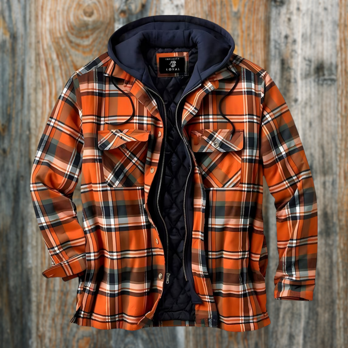 Michael Herren Flanelljacke, gesteppt