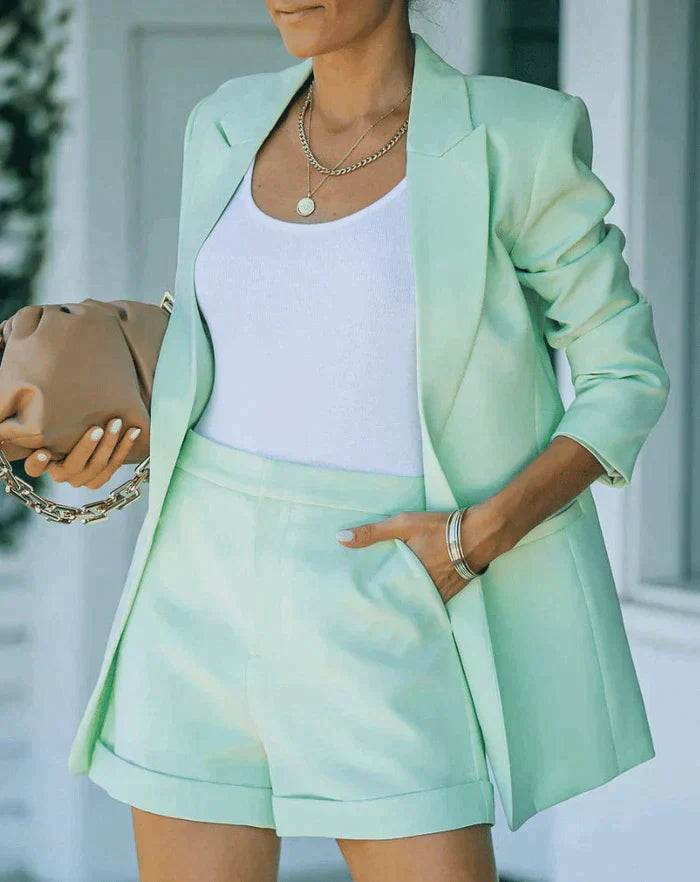 Bunte Damenblazer Kurzes Set Sommer