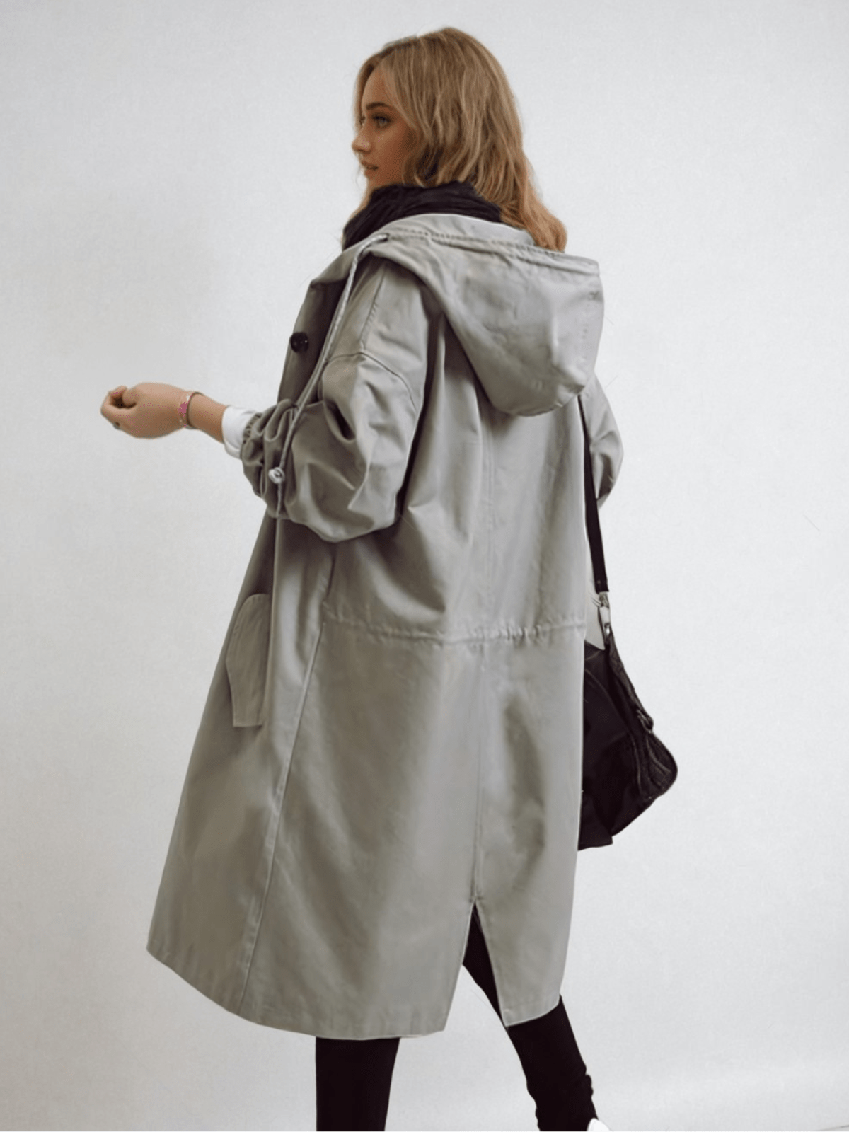 Trenchcoat Herren Modern mit Knöpfen und Stehkragen