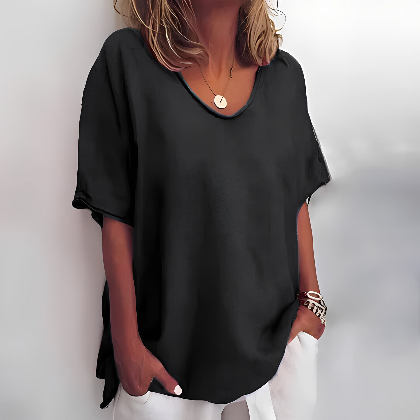 Damen T-Shirt Bequem Lockeres 2er Pack