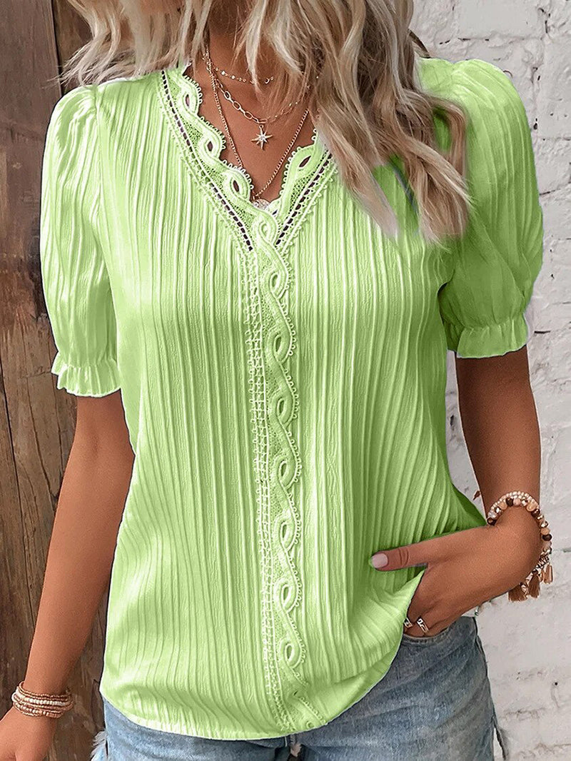 Damenbluse Sommerleicht Elegant Kurzarm