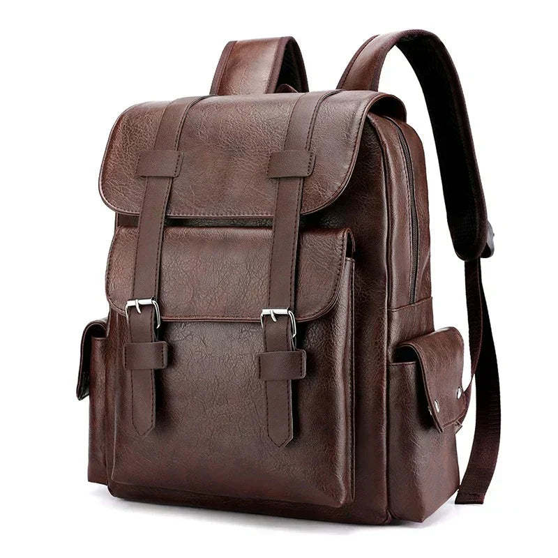 Eleganter Leder Rucksack Premium Qualität Schwarz