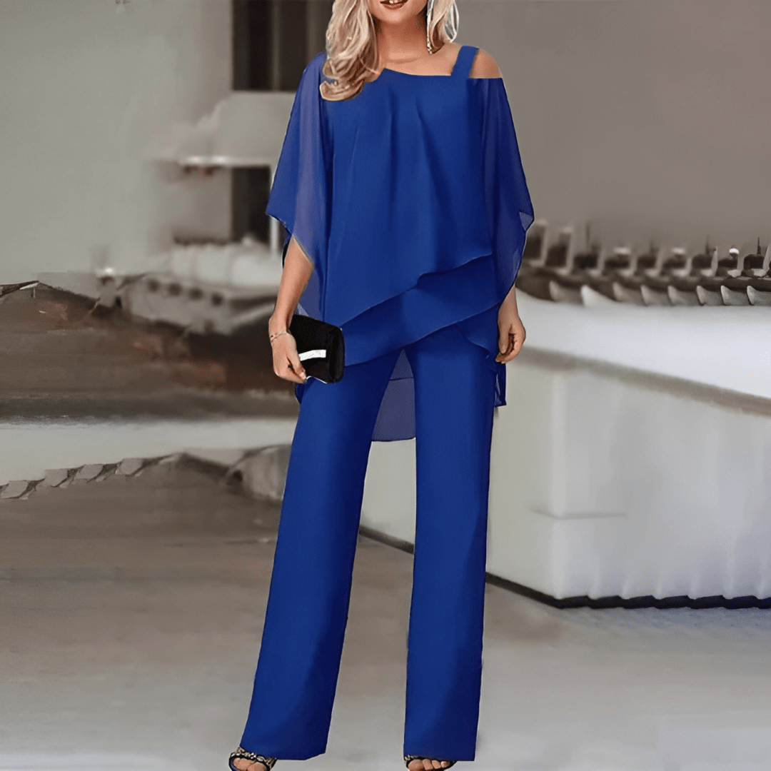 Elegante Damen Abendhose mit Asymmetrischem Oberteil