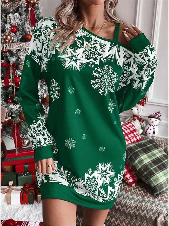 Langes YOVANA Weihnachtskleid mit langen Ärmeln