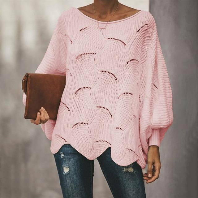 Damen Pullover O-Neck Modern Großzügig
