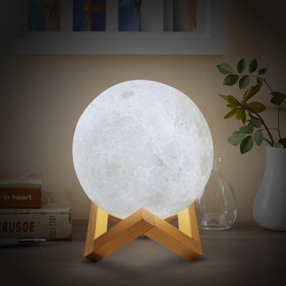 Wiederaufladbare LED Nachtlampe Dual Farbe Mondform