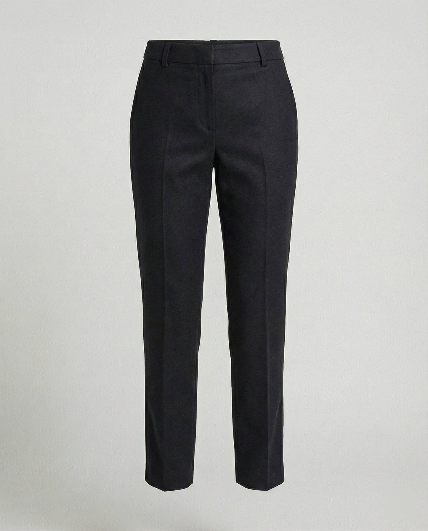 Damen Stoffhose Slim Fit Woll Schwarz Elegante Hose