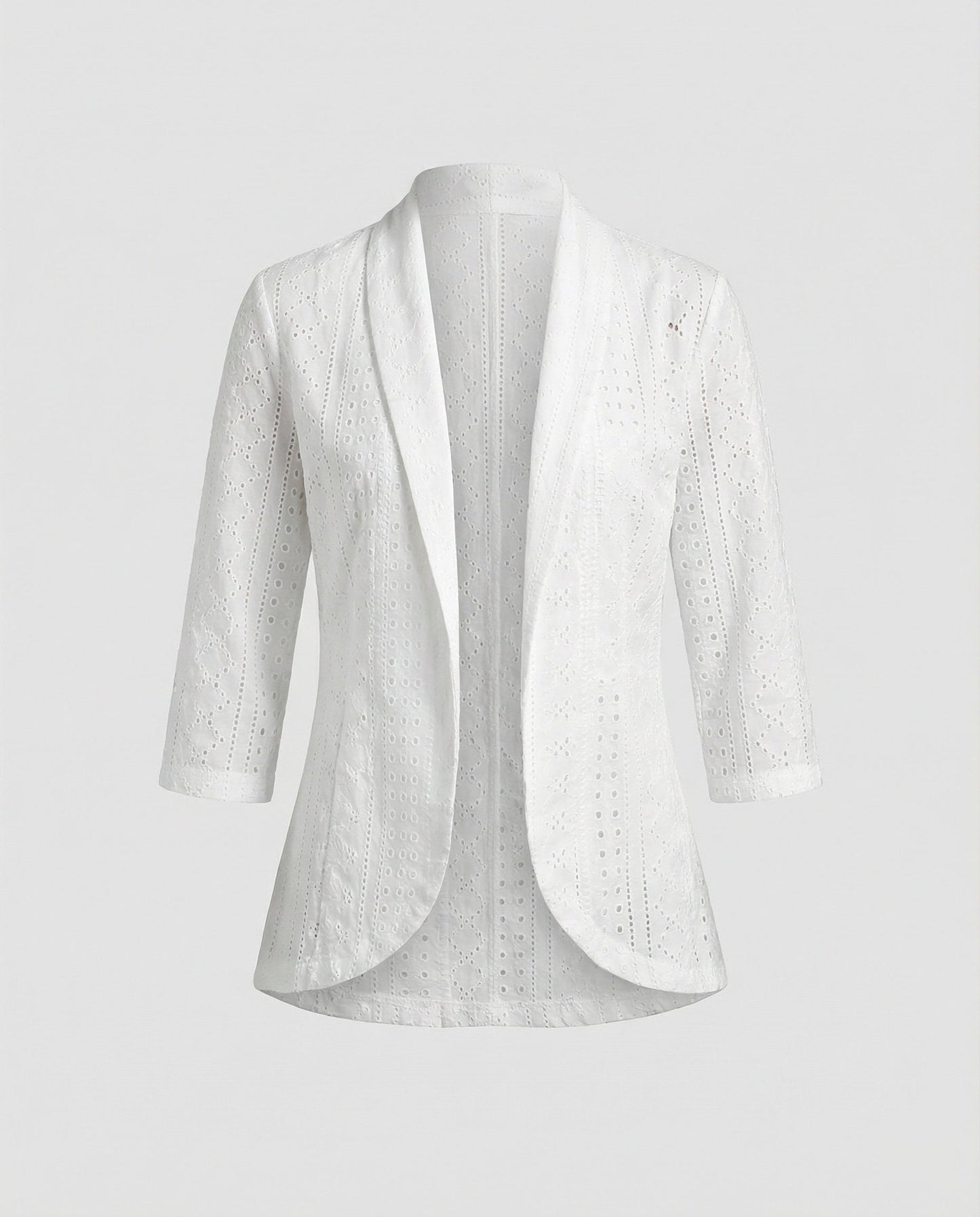 Damen Blazerjacke Elegant Tailliert Mit Lochmuster