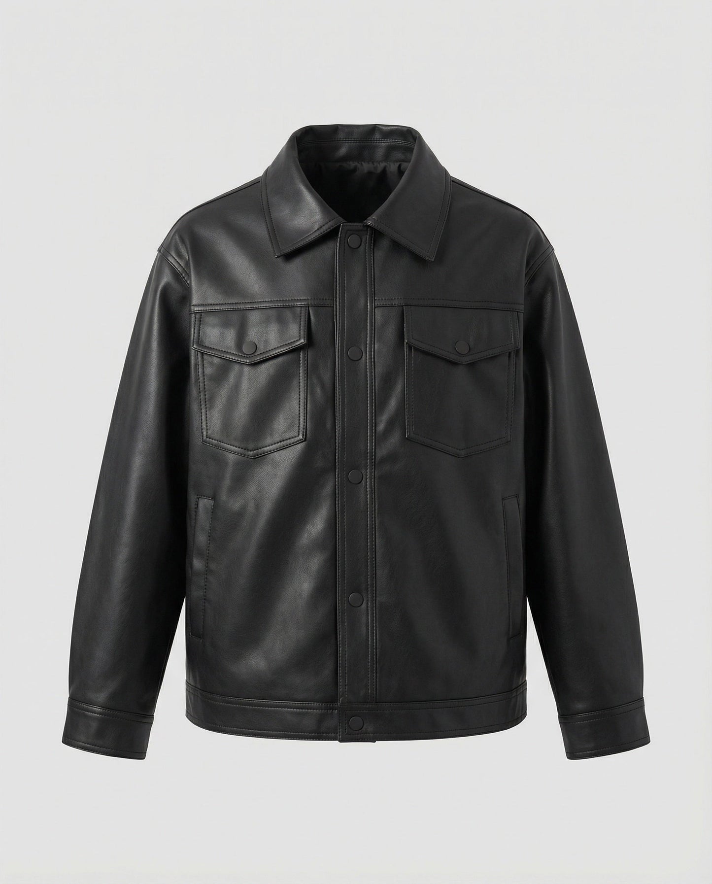 Herren Lederjacke Klassisch mit Reißverschluss und Taschen