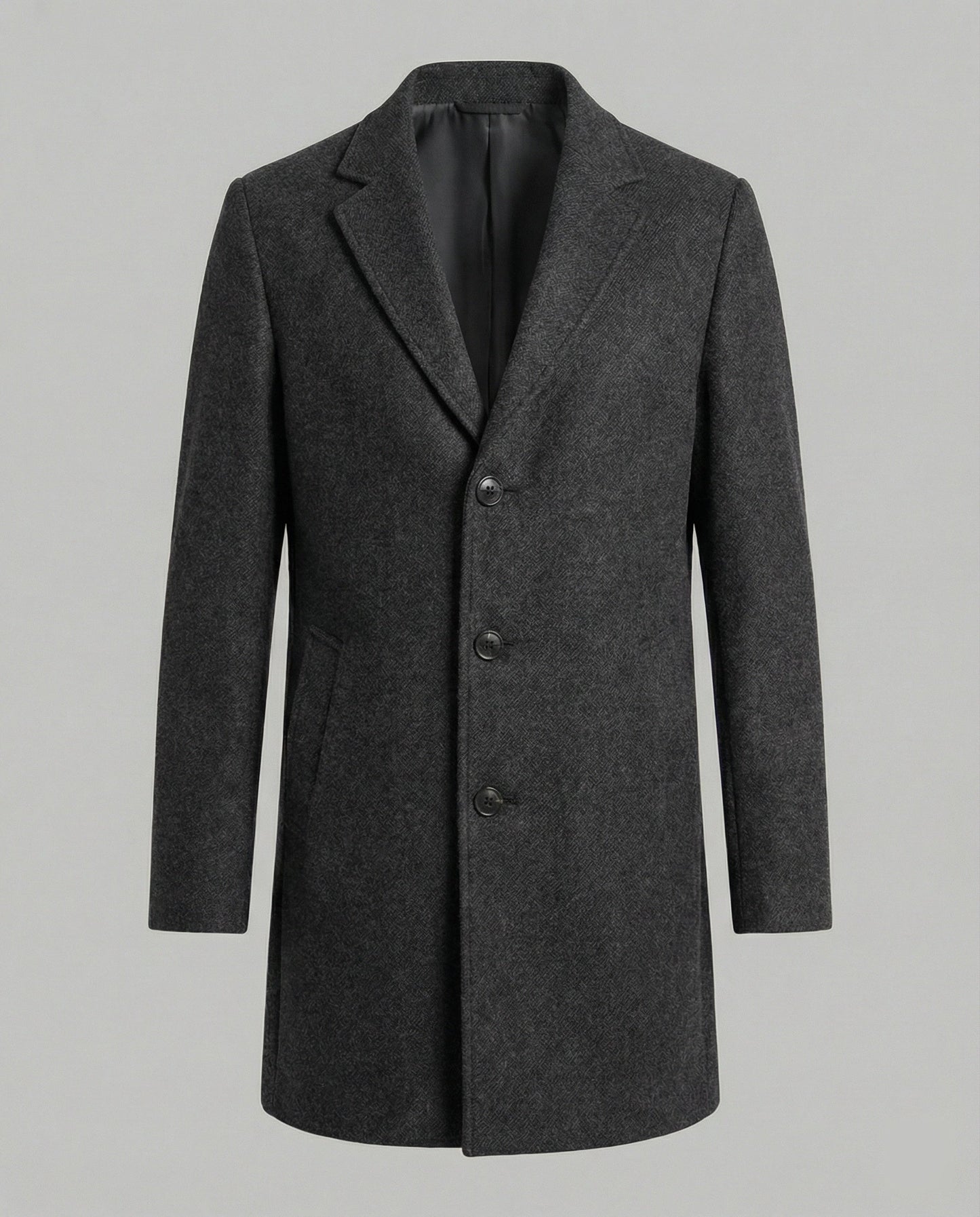 Herren Trenchcoat Lang Lederoptik Elegante
