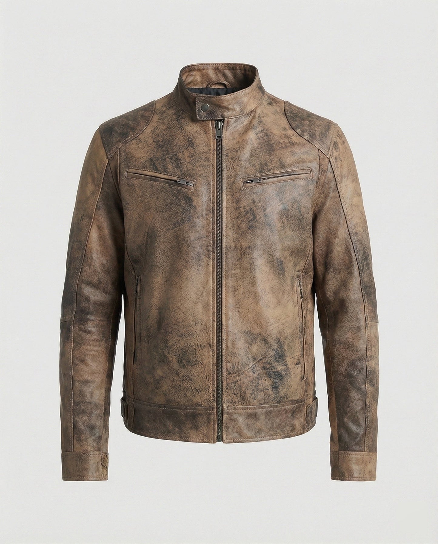 Herren Lederjacke Echtleder Schwarz Hochwertig