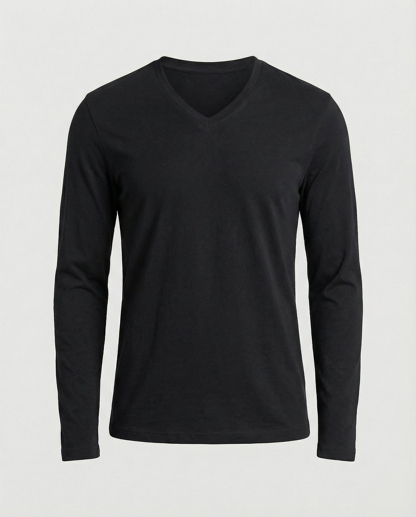 Herren Langarmshirt V-Ausschnitt Modern Trendy