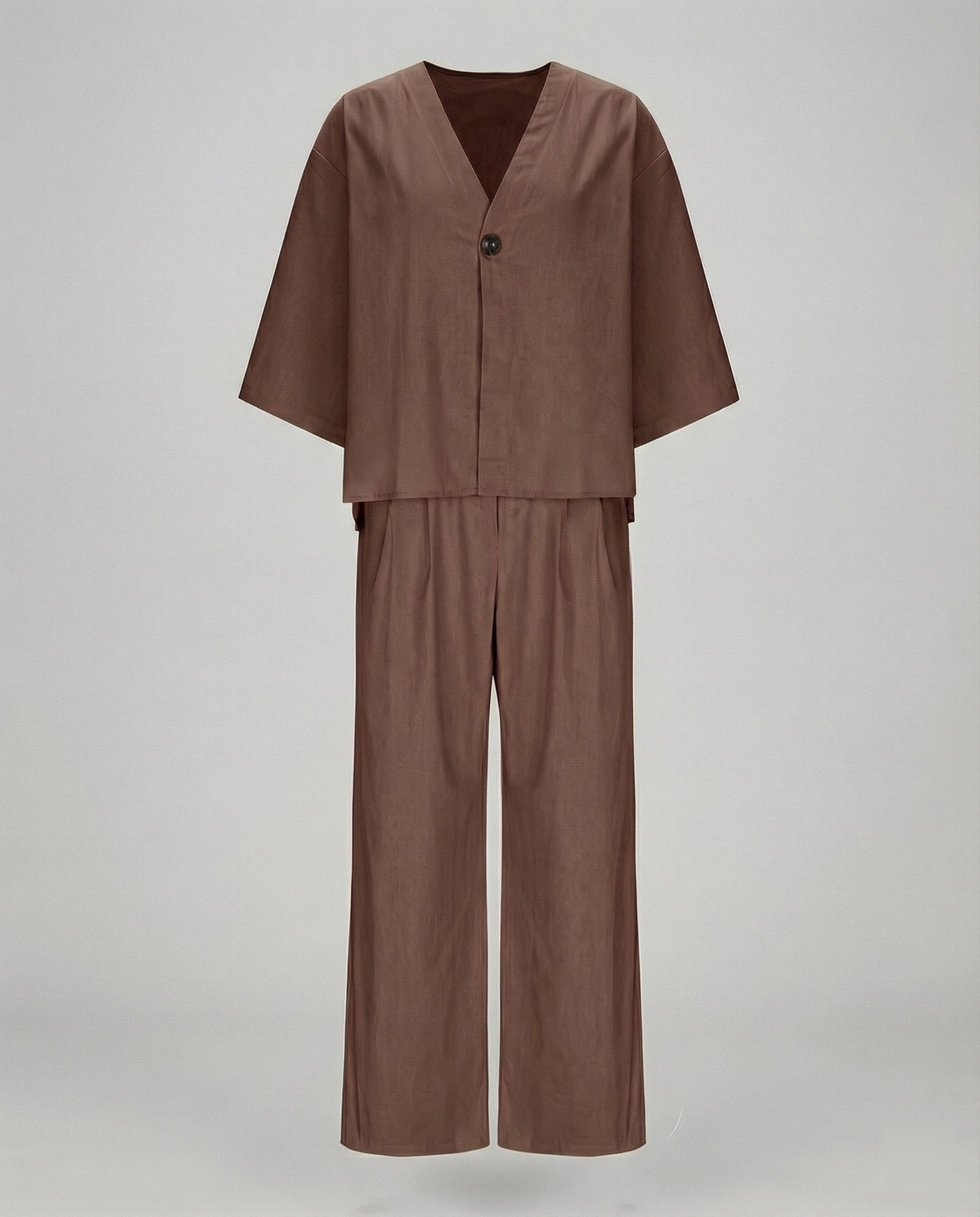 Damen Zweiteiler Oversized Bluse Set Modern