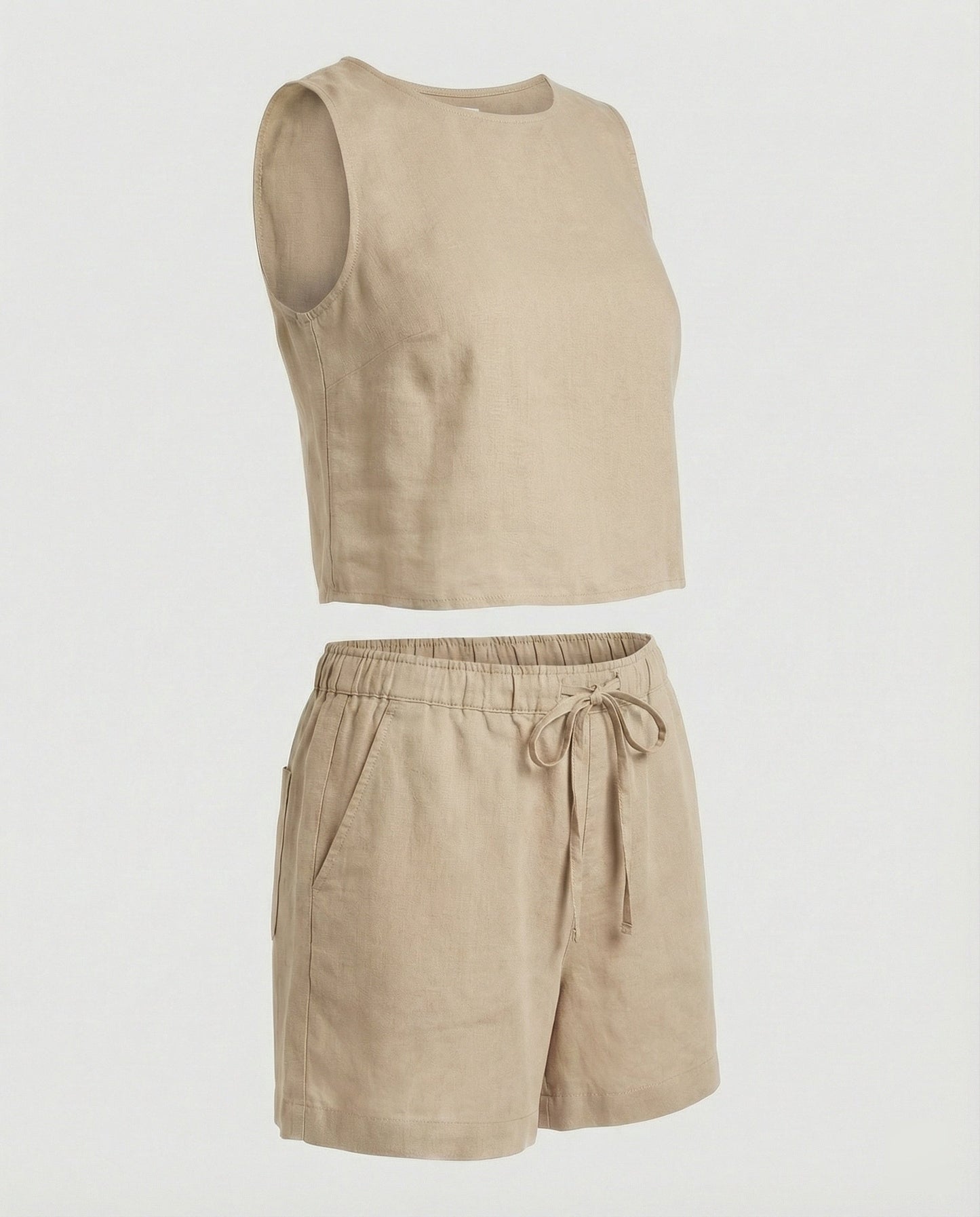 Damen Zweiteiler Kurzoberteil Sommer Set