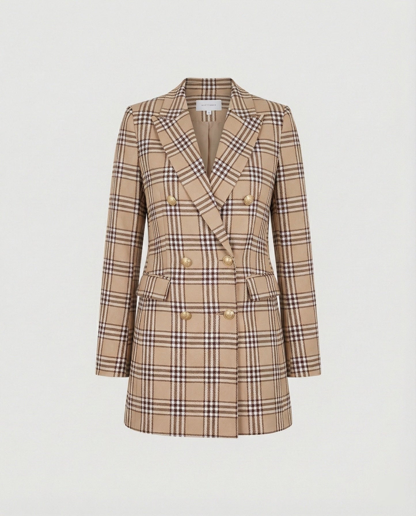 Damen Blazer Tweed Modern mit Doppelknöpfen