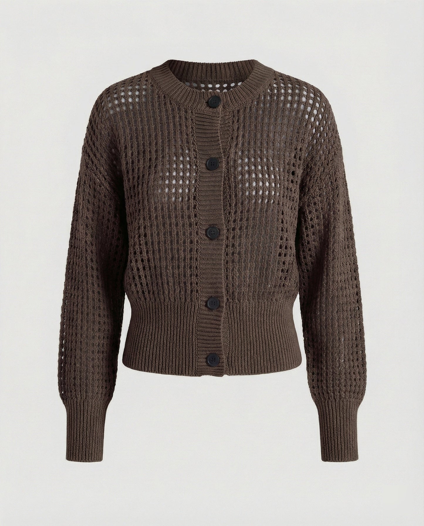 Damen Cardigan Strick Großkaros Luftig Modern