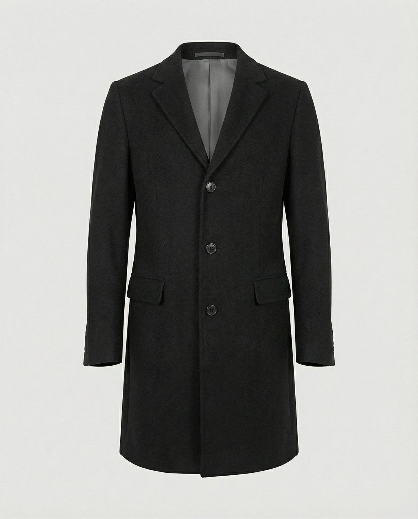 Herren Wintermantel Lang Revers Elegant