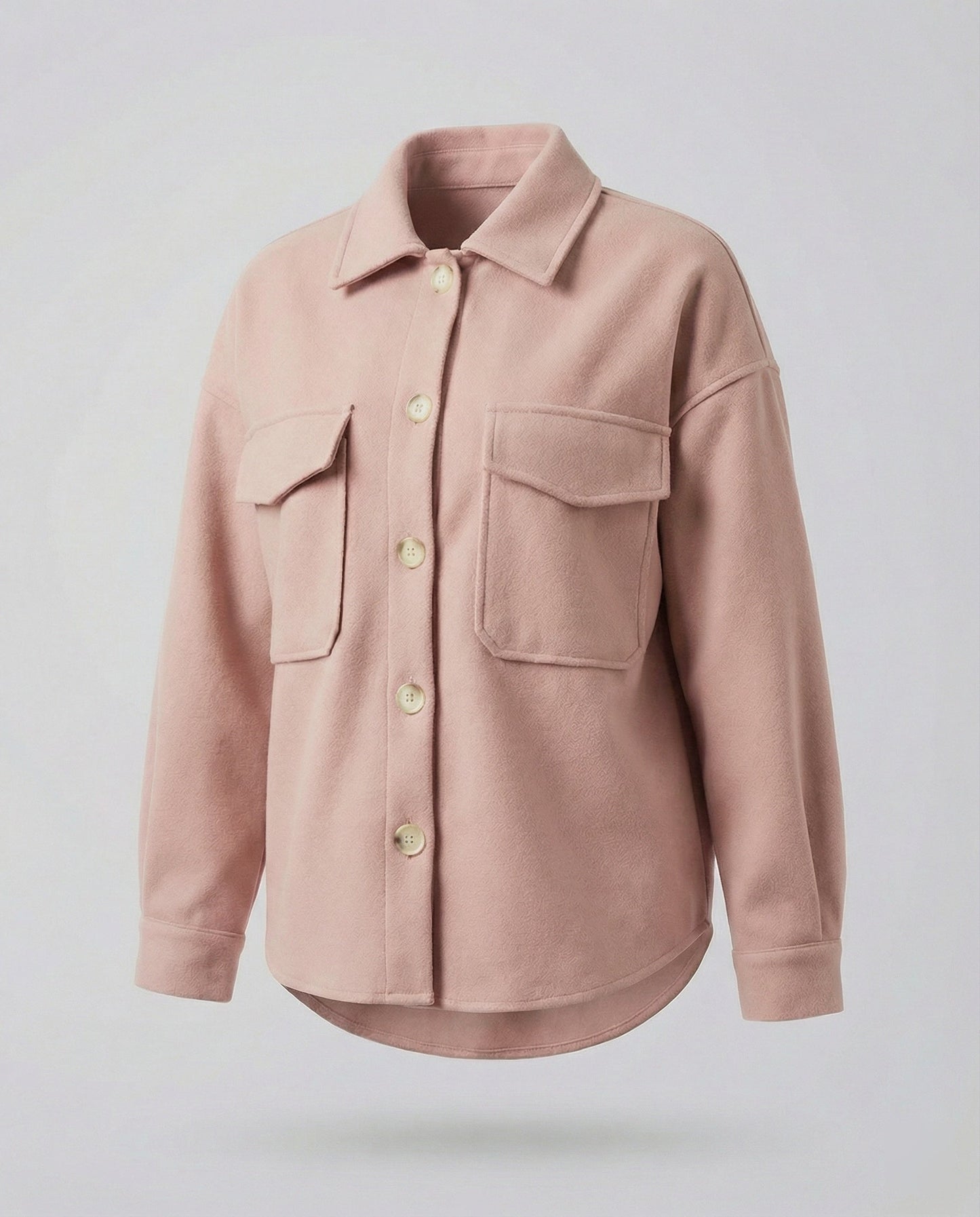 Damen Bluse Oversized Knopf Detail Großzügig